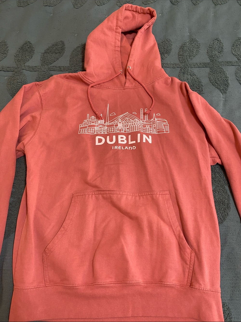 Dublin Ireland Graphic Hoodie - Coral/dusty rose